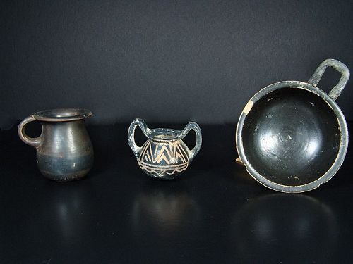 Greek Apulian Black-Glazed Vessels, 4th Century BC