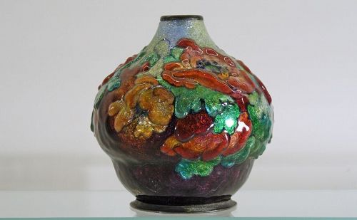 C. Faure Enameled Vase