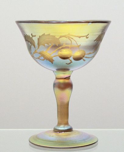 Tiffany Wine Glass With Cherries