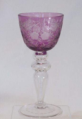 Amethyst to Clear Steuben Wine Glass