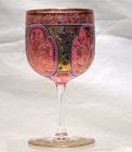 Moser Cranberry Wine Glass