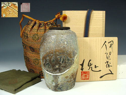 Iga Chaire Tea Caddy by Tsujimura Kai
