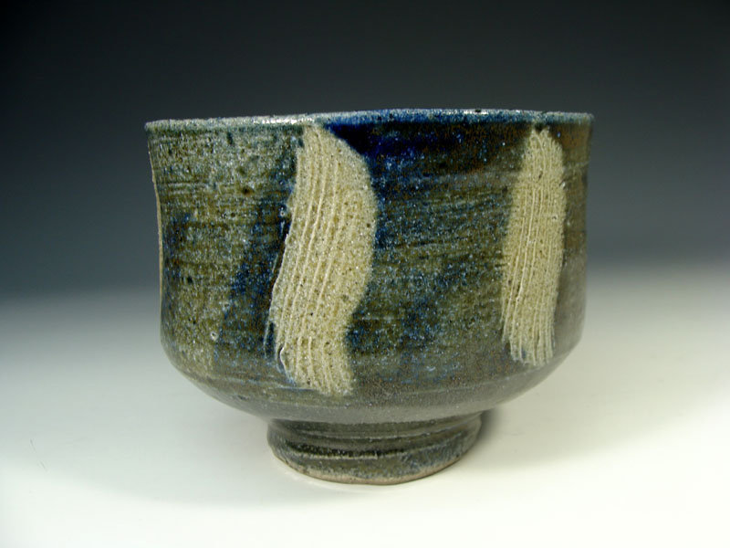 Salt Galze with Combed design Chawan Tea Bowl by Hamada Shoji
