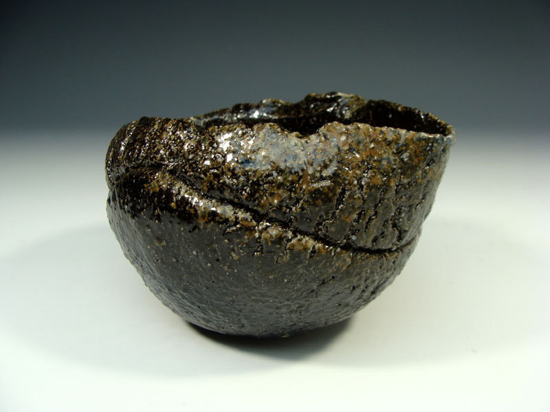 Contemporary Black Ceramic Sake Set by Isezaki Koichiro