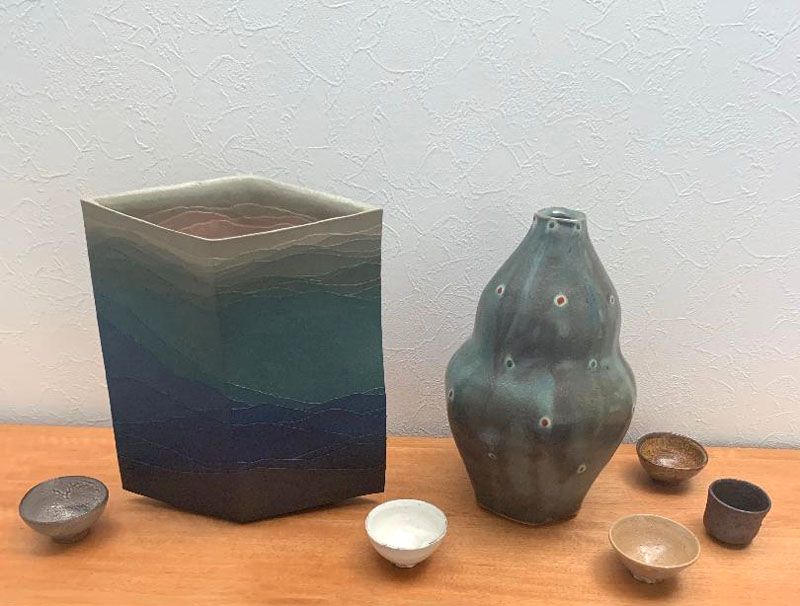 Museum Quality ! Bizen Sculpted Vase &quot;Phalanx&quot; by Kakurezaki Ryuichi