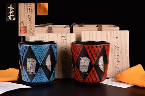 Maeda Masahiro Iro-e Yunomi Cups