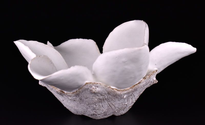 Koike Shoko White Shell Shaped Sculpture