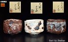 Murasaki Shino, Shino and Nezumi Shino Guinomi Sake Cups by Suzuki Shu