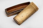 Kogo Small Koto (string instrument) urushi lacquer box. Japan Edo