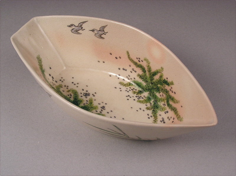 Rare Boat Shape Bowl by Seifu Yohei III