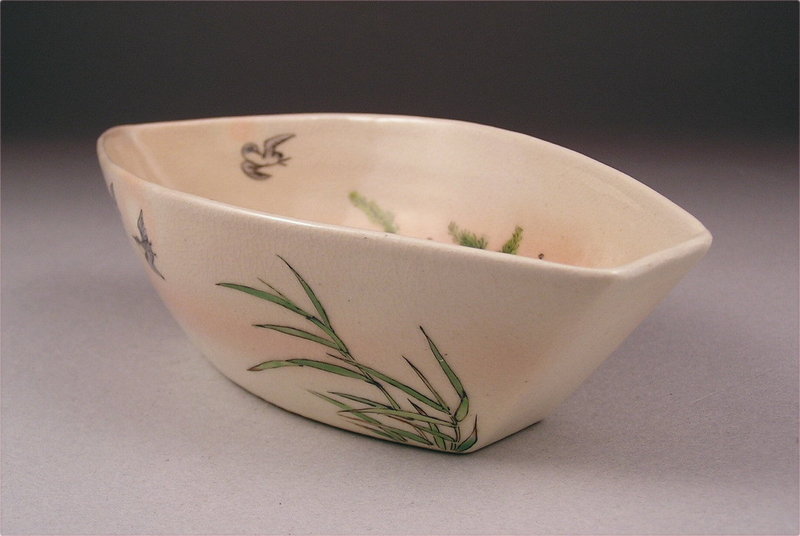 Rare Boat Shape Bowl by Seifu Yohei III