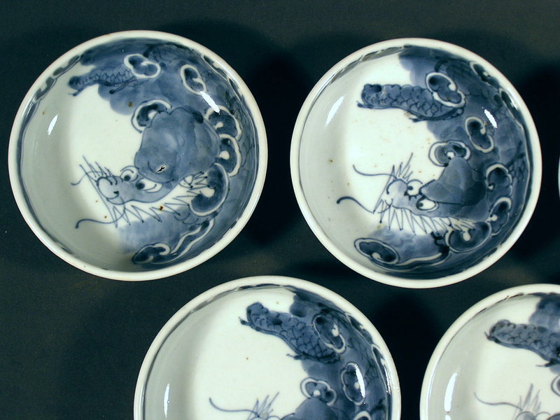 Japanese Sometsuke Ko Imari Bowl set of 5 pcs, Late 18c