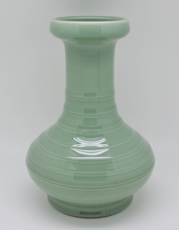 Beautiful Japanese Celadon Vase by Seifu Yohei IV