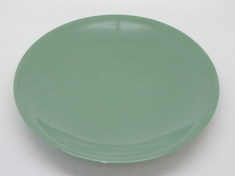 Pretty Japanese Celadon, Seiji Porcelain Plate by Miyanaga Tozan 1st