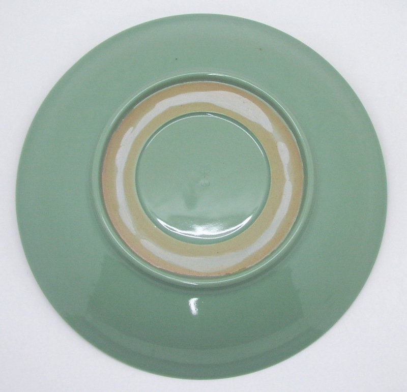 Pretty Japanese Celadon, Seiji Porcelain Plate by Miyanaga Tozan 1st
