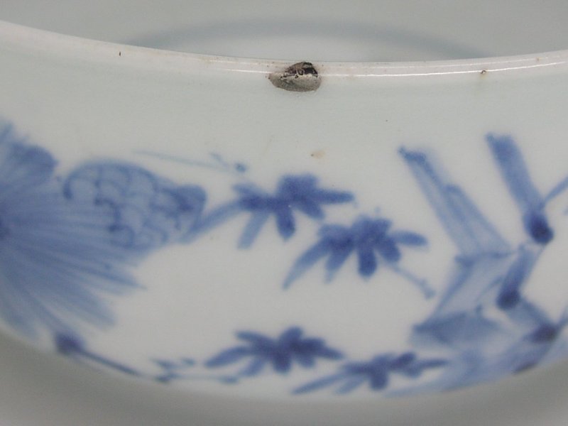 Fine Japanese Ko Imari Porcelain Blue and White Bowl, 18c