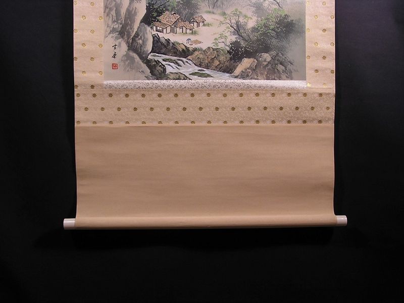 Attractive Japanese Scroll painting, Landscape by Gendo