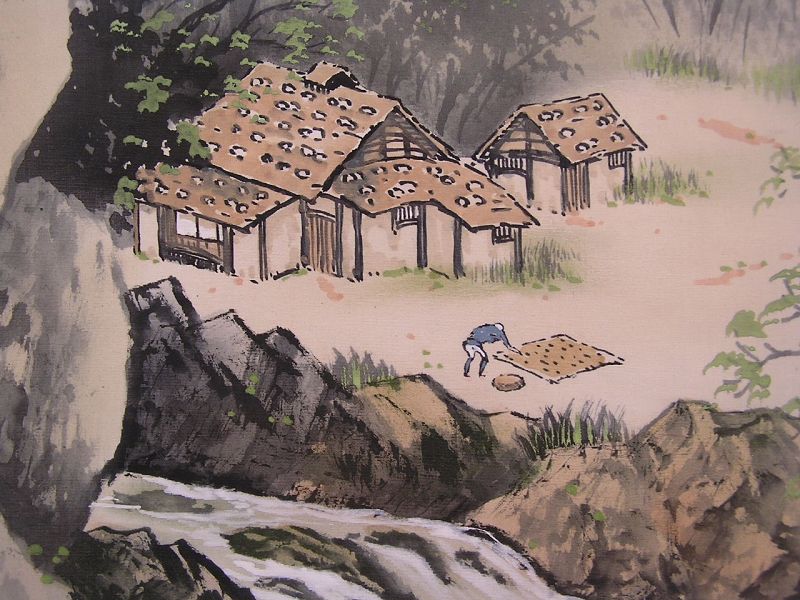 Attractive Japanese Scroll painting, Landscape by Gendo