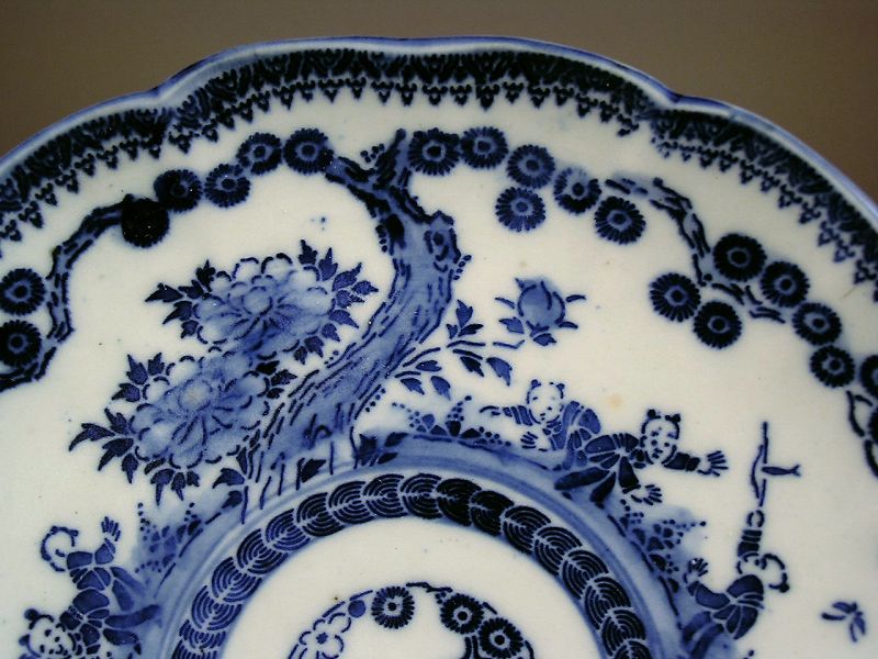 Attractive Japanese Blue and White Imari Plate Late 19c