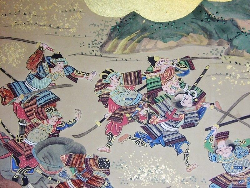 Very attractive Japanese Two Panel Screen, Genpei Battle Scene 19c