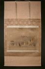 Fine Ukiyoe Scroll Painting by Hishikawa Moroshige Genroku Period