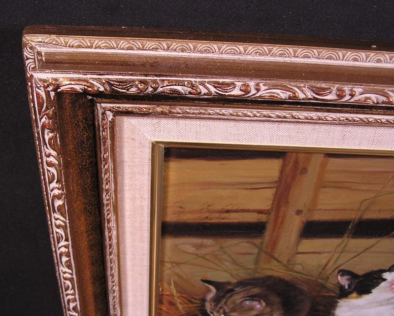 Amazingly Fine Oil Painting by Giovanni Sanvitale, 3 Kitten