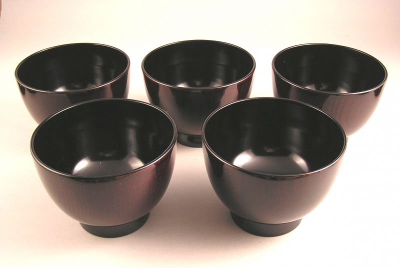 Attractive Fine Japanese Vintage Makie Covered Bowl Set of 5 pcs