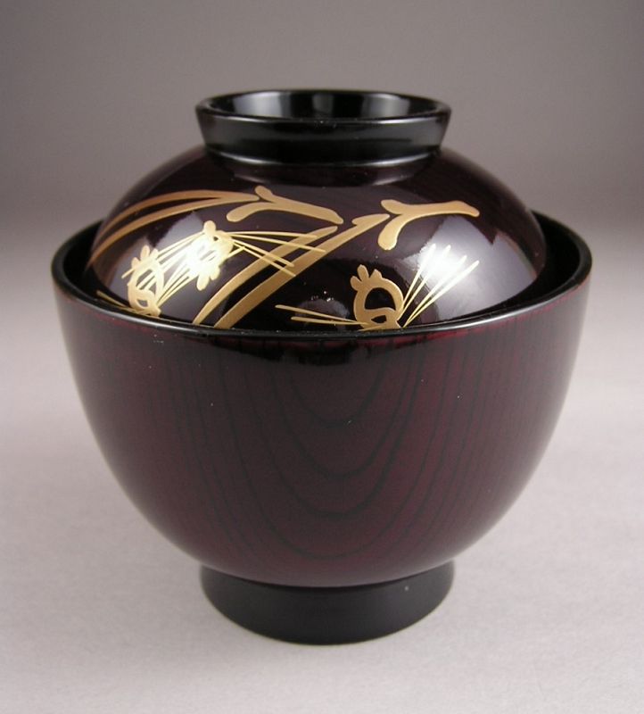 Attractive Fine Japanese Vintage Makie Covered Bowl Set of 5 pcs