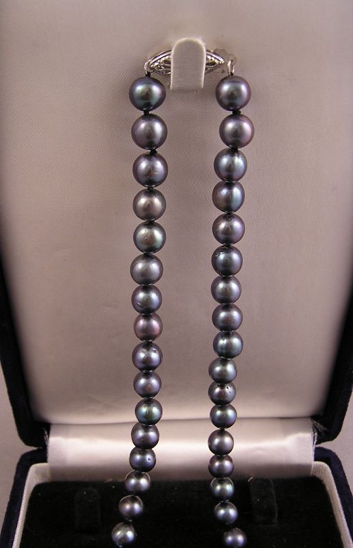 Lovely Vintage Black Pearl Necklace