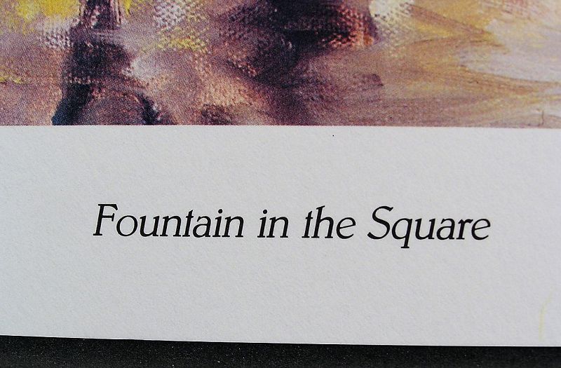 Lithograph by Josef Sambataro, The Fountain in the Square, L/ED