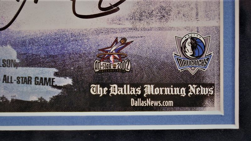 Very Rare 2002 Dallas Mavericks All Stars w/Nowitzki Framed