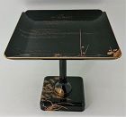 Attractive Unusual Japanese Makie, Lacquer Stand w/ High Leg Meiji