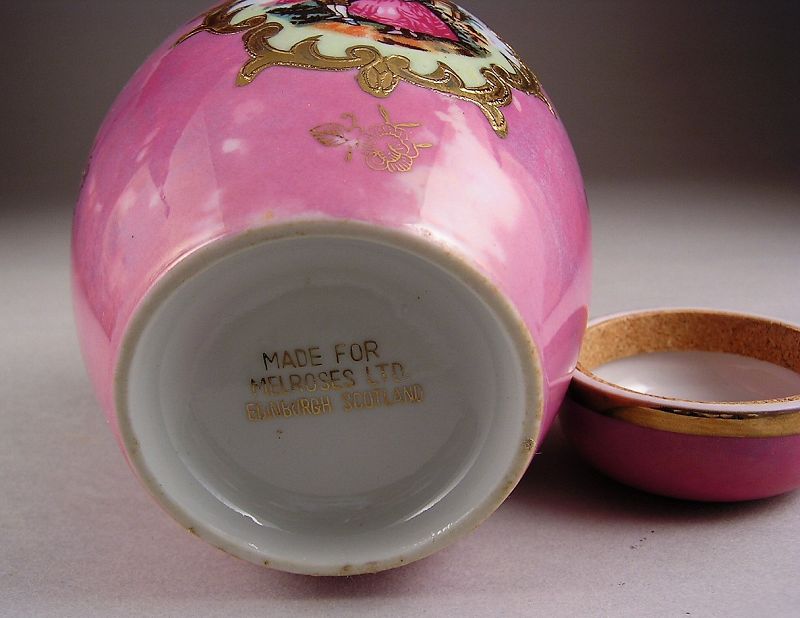 Rare Porcelain Ginger Jar Made for Melrose Ltd. Scotland