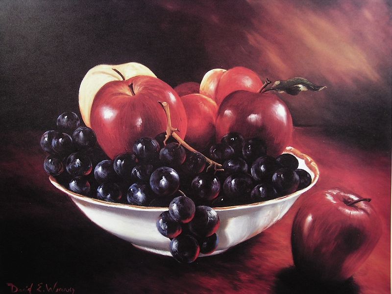 Flemish Realism Limited Edition Print by David E. Weaver, Bowls Apples