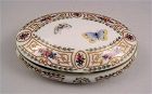 Fine French Limoges Porcelain Trinket Box with Butterflies and Flowers