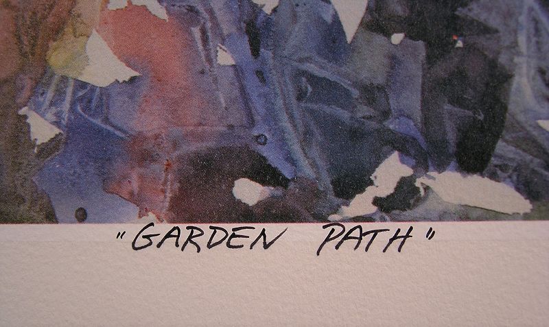 Mixed Media Lithograph by Elyse Campus Cohen, Garden Path