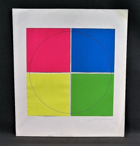 Rare Collage with Serigraph in Colors on paper, 1962 by Jef Verheyen
