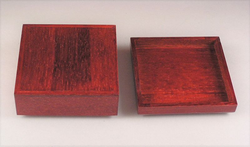Nice Quality Japanese Vintage Square Wooden Box from 1989
