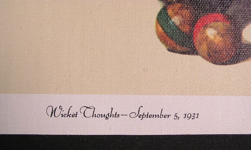 Rare Norman Rockwell Lithograph Wicket Thoughts 1931