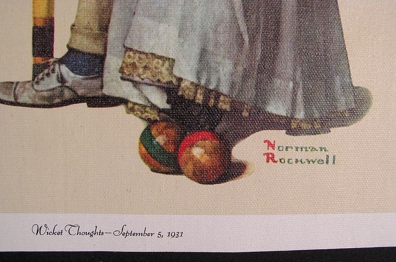 Rare Norman Rockwell Lithograph Wicket Thoughts 1931