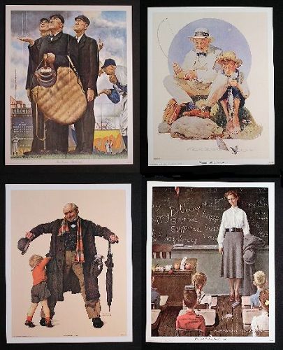 Norman Rockwell Lithograph Collection No.3, Set of 4 pcs