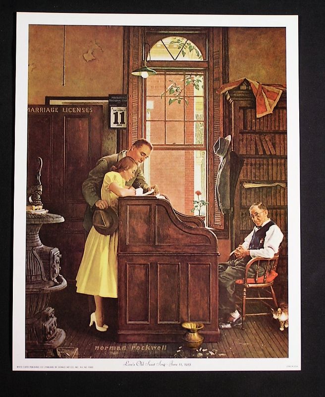 Norman Rockwell Lithograph Collection No.4, Set of 4 pcs