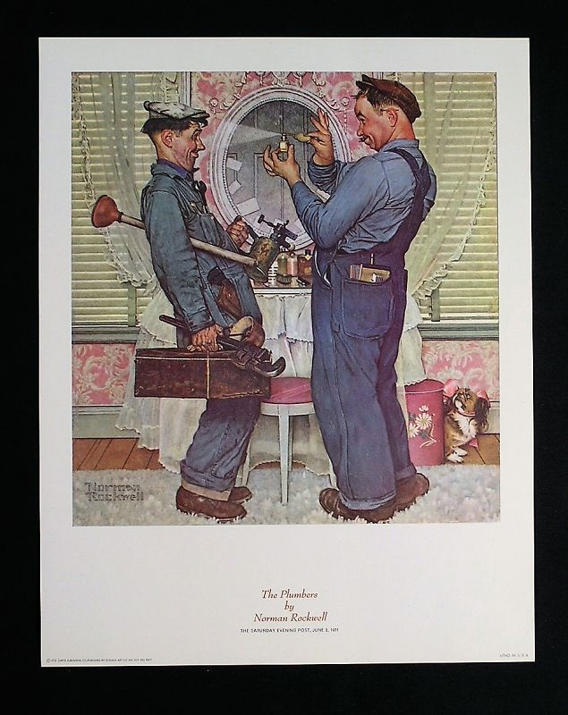 Norman Rockwell Lithograph Collection No.7, Set of 4 pcs