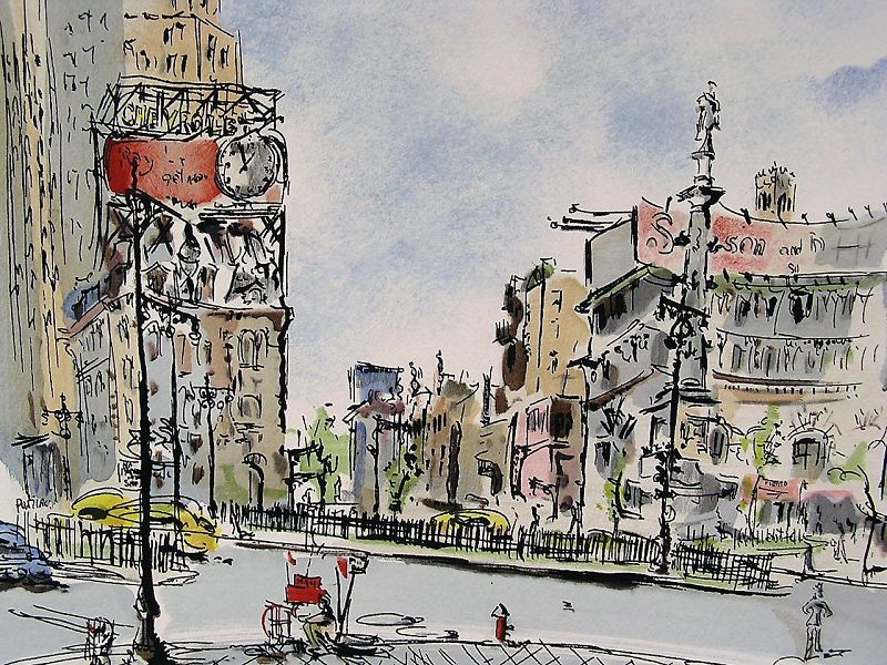 Lithograph with hand painted embellishment by Betty Guy