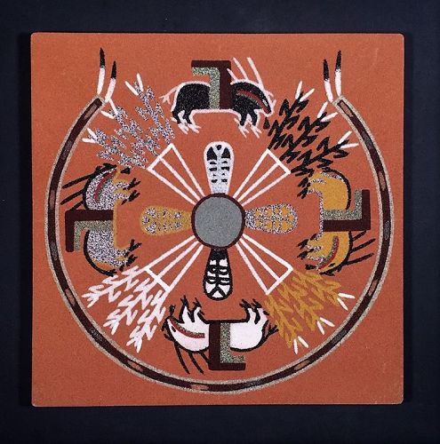 Beautiful Fine Navaho Sand Painting from 1985