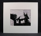 Fine Art Black and White Photograph with Miniature Church in Taos
