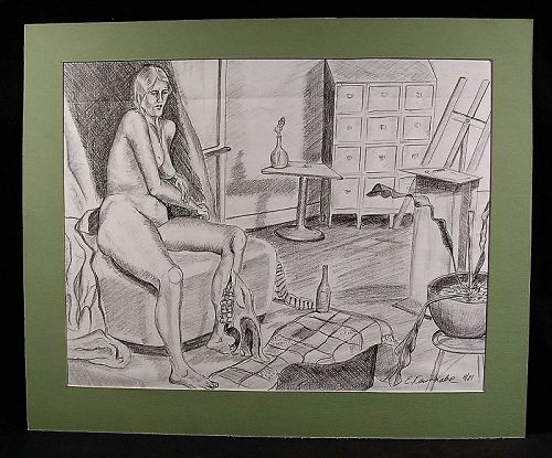 Fine Drawing, Model with Room Interior by E. Kawanabe