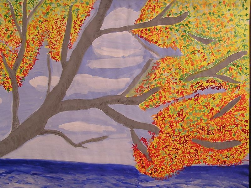 Original Painting, Maple Tree by Eiichi, 1978.