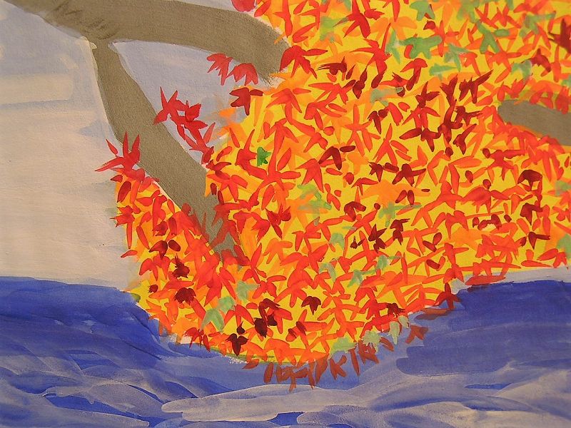 Original Painting, Maple Tree by Eiichi, 1978.