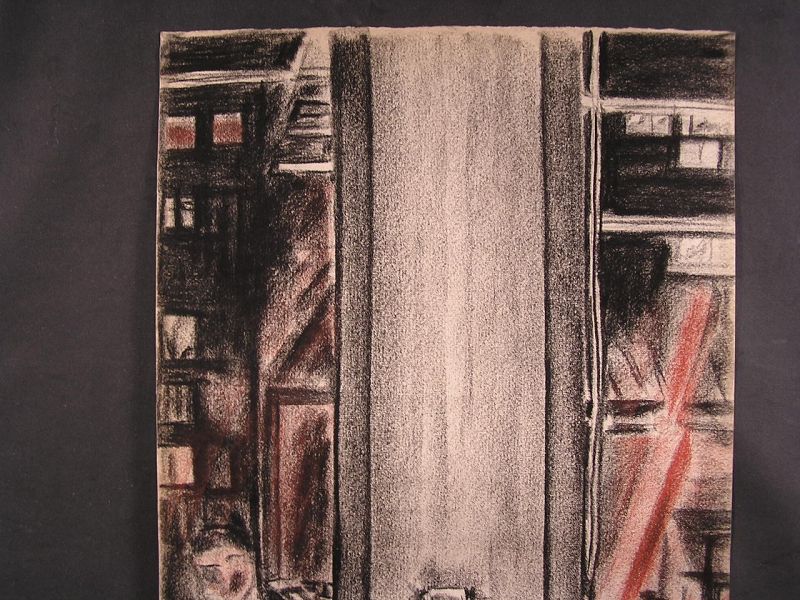 Original Drawing by Charcoal and Conte, Reflection by E. Kawanabe 1978